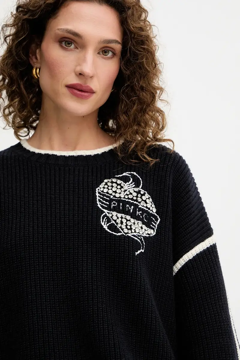 maglione in lana donna colore blu 105397 A2PK miniatura 4