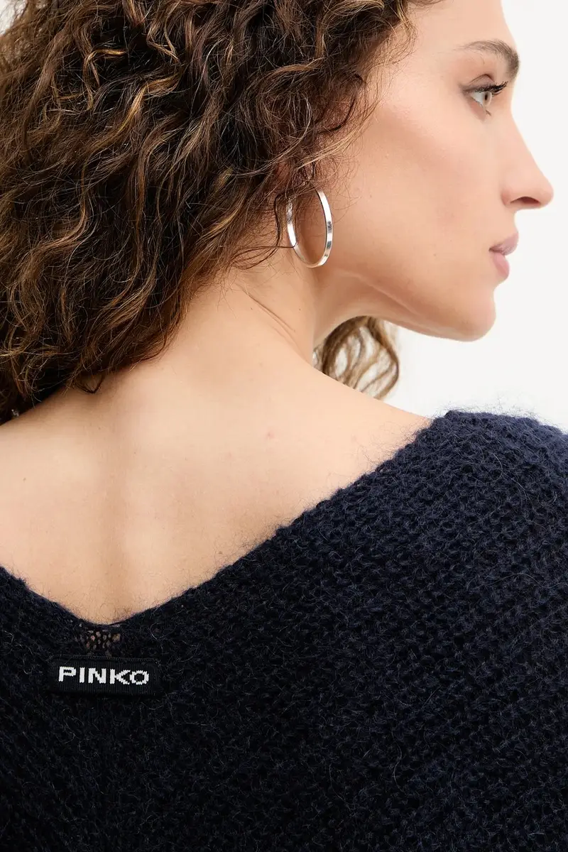 maglione in lana donna colore blu navy 105564 A2S5 miniatura 5