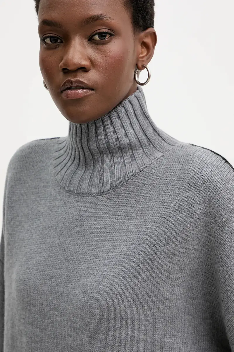 maglione in lana donna colore grigio 105396 A2PL miniatura 4