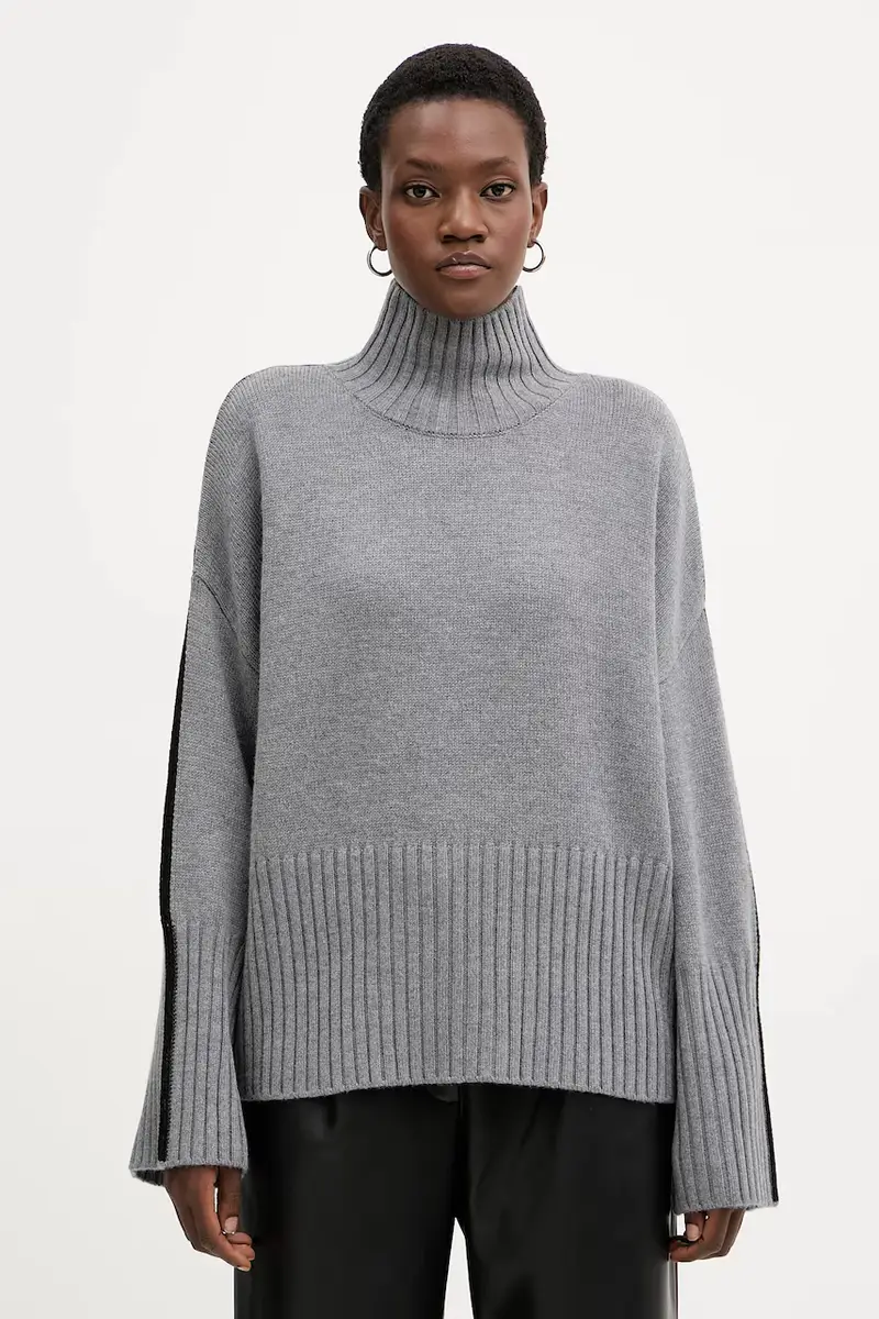 maglione in lana donna colore grigio 105396 A2PL