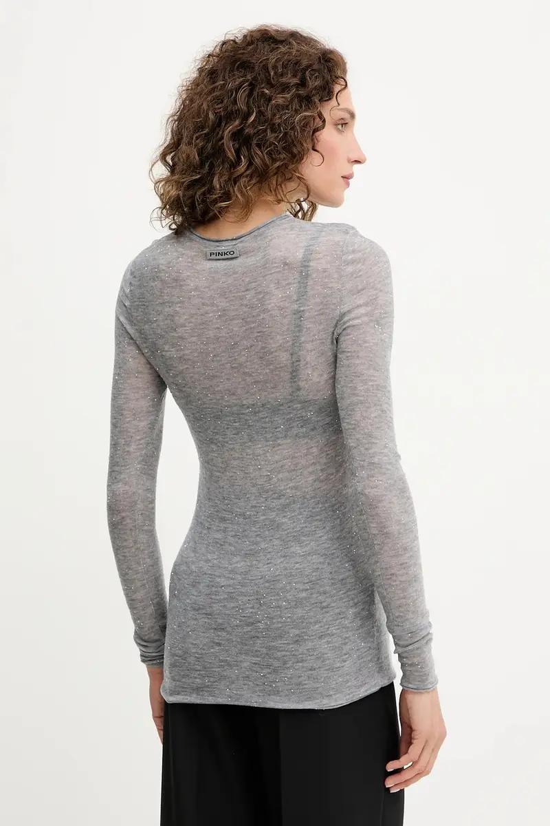 maglione in lana donna colore grigio 105398 A2PM miniatura 3