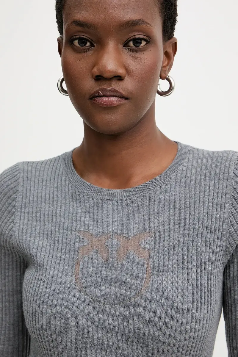 maglione in lana Grigio miniatura 4