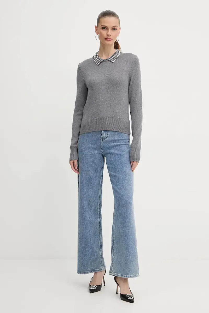 maglione in misto lana donna colore grigio 105530 A2S4 miniatura 2