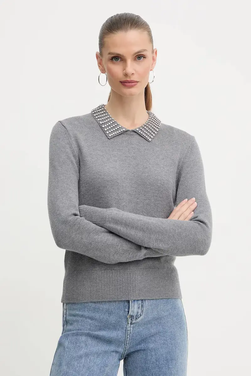 maglione in misto lana donna colore grigio 105530 A2S4