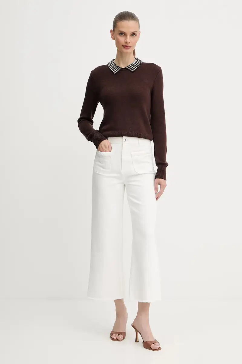 maglione in misto lana donna colore marrone 105530 A2S4 miniatura 2