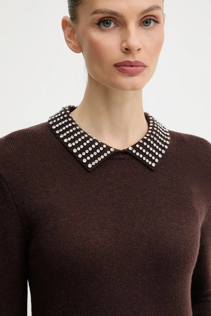 maglione in misto lana donna colore marrone 105530 A2S4 miniatura 4