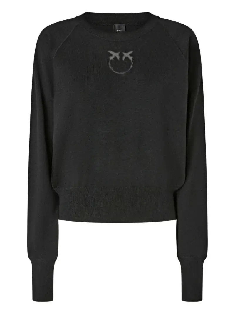 Maglione nero con logo Love Birds