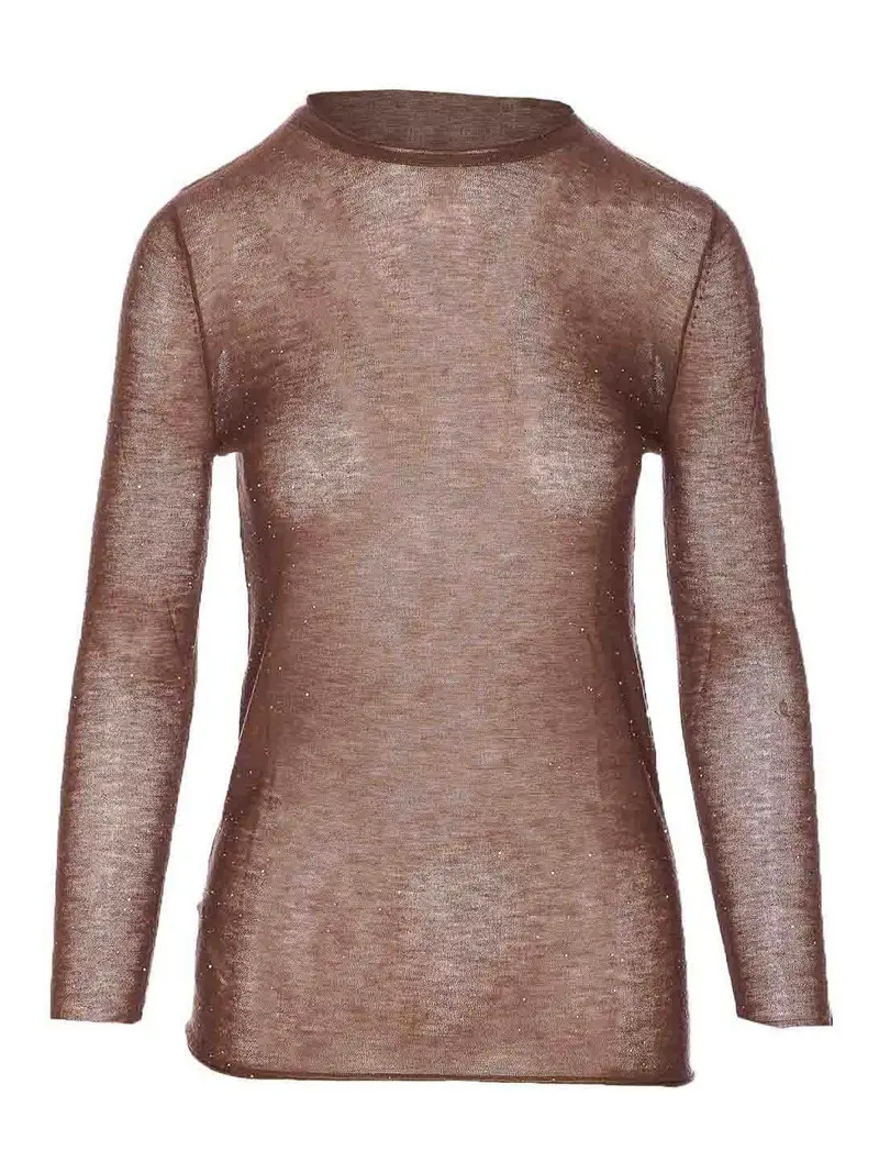 Maglione pico Marrone