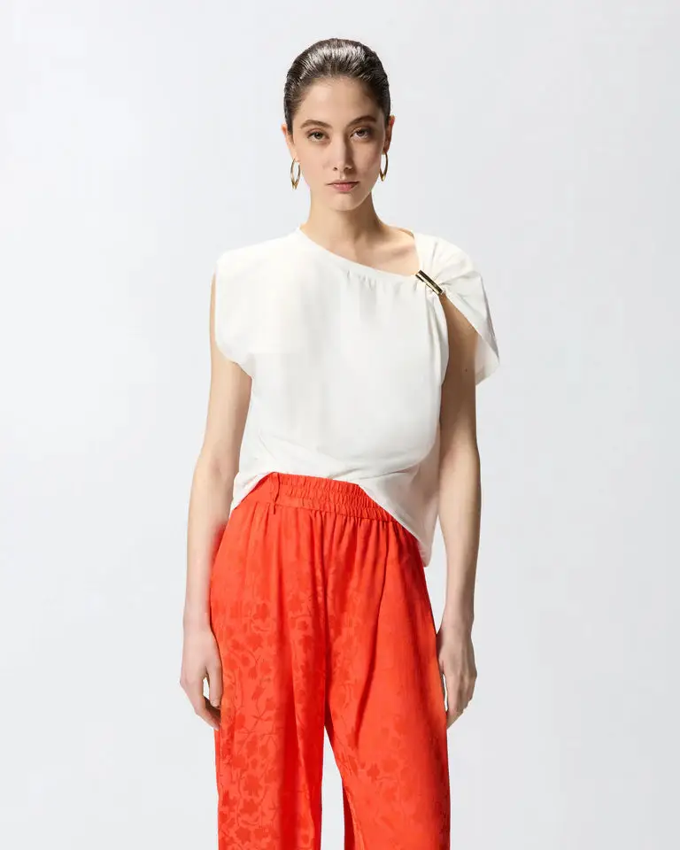 MELODY MAGLIA JERSEY COTONE STRETCH SS26 BIANCO