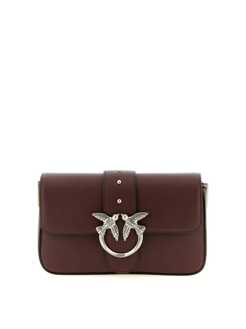 Mini borsa a tracolla morbida Love Rosso Scuro