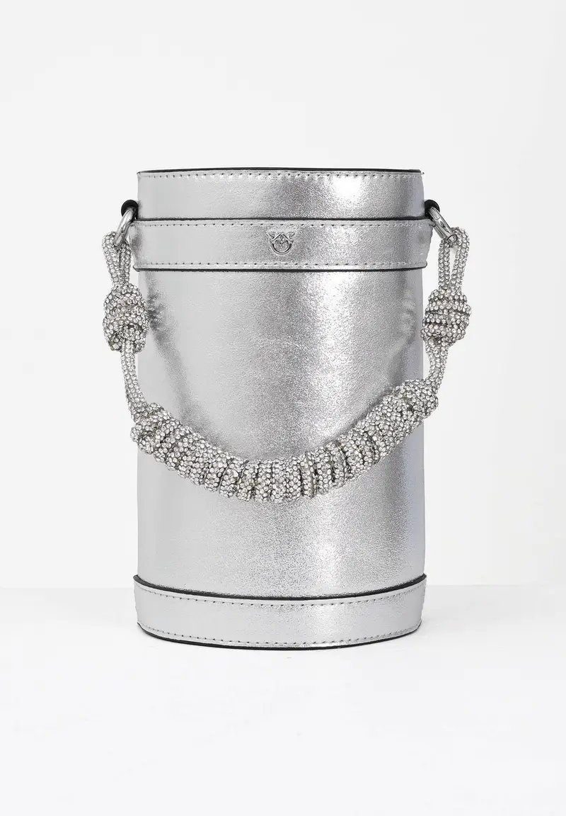 Mini bucket argento da donna