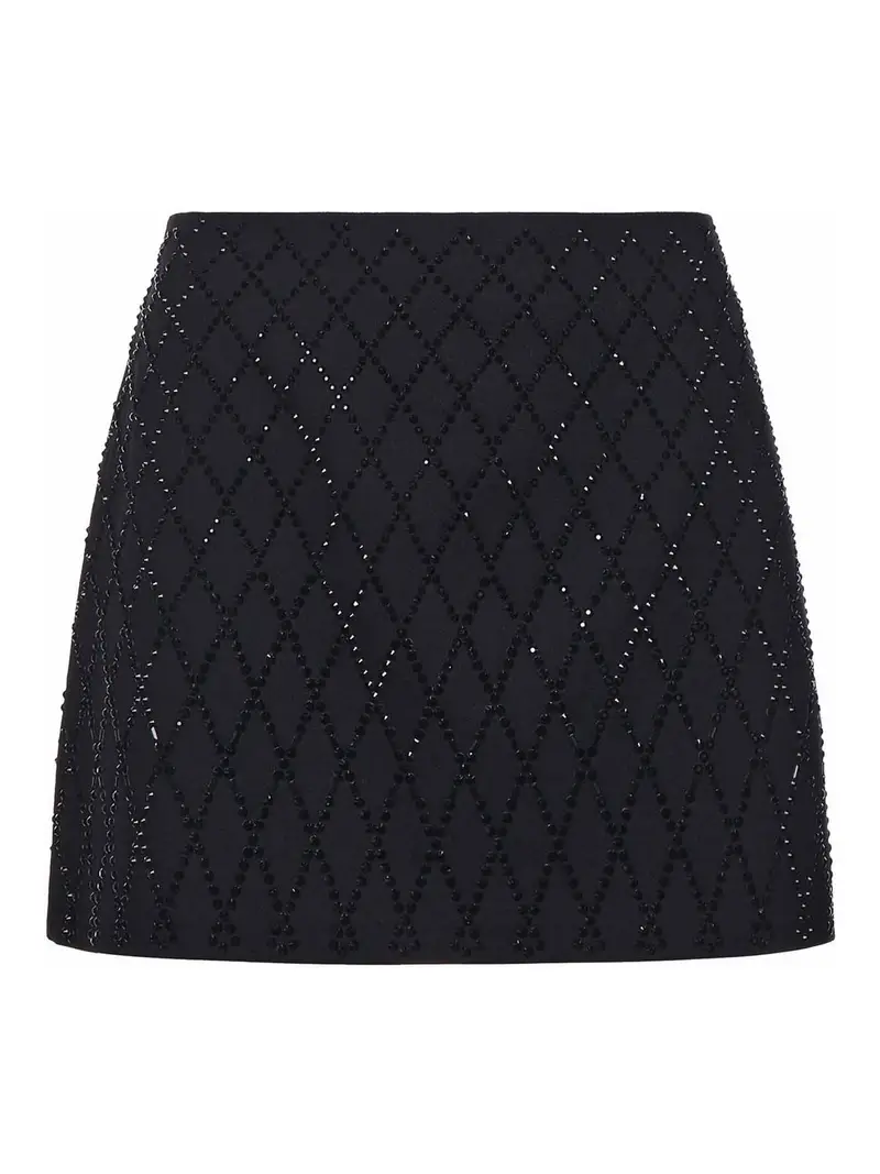 Minigonna Con Strass Nero