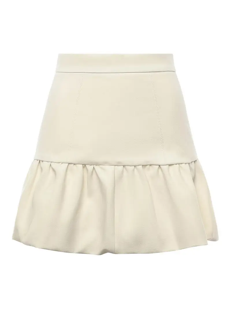 Minigonna con volant Bianco