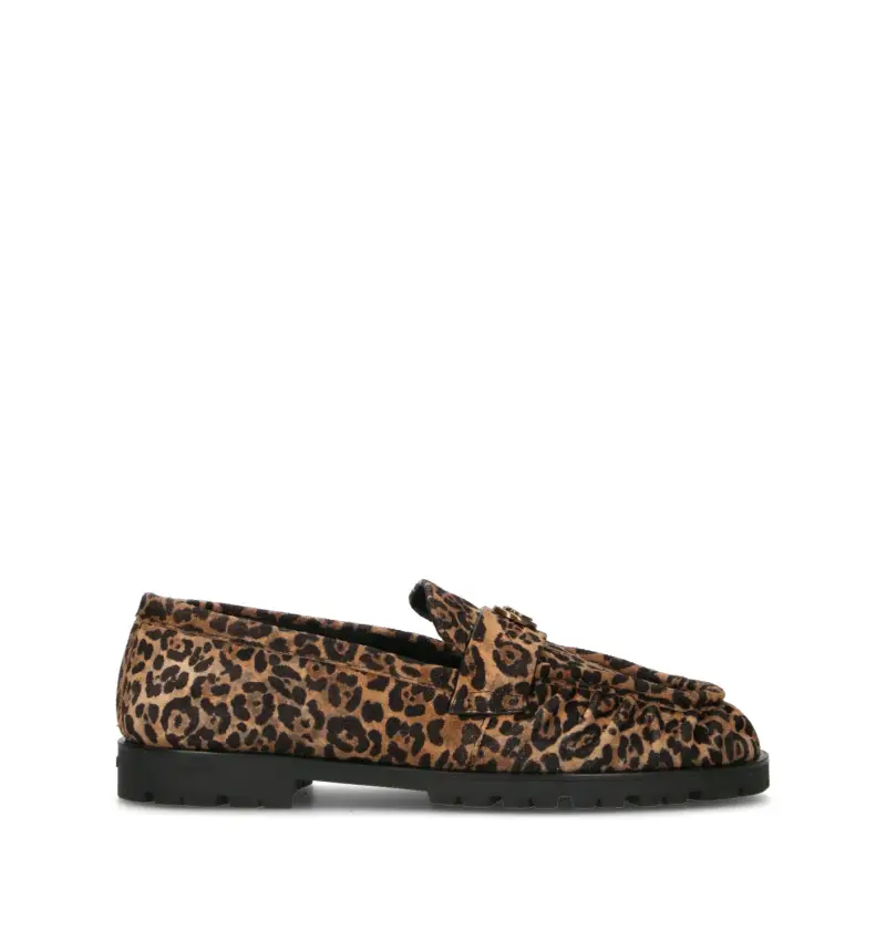 Mocassino donna leopardato in suede Vario