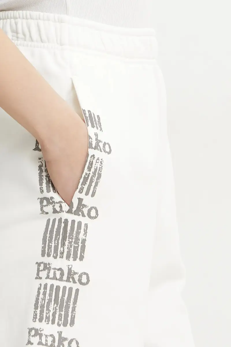 pantaloncini in cotone donna colore bianco 104619 A2CV miniatura 4