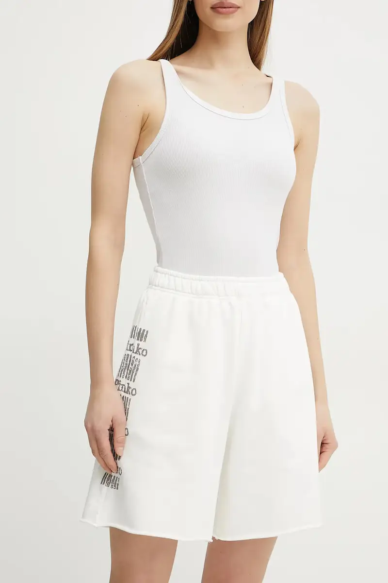 pantaloncini in cotone donna colore bianco 104619 A2CV