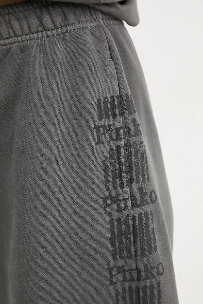 pantaloncini in cotone donna colore grigio 104619 A2CV miniatura 5