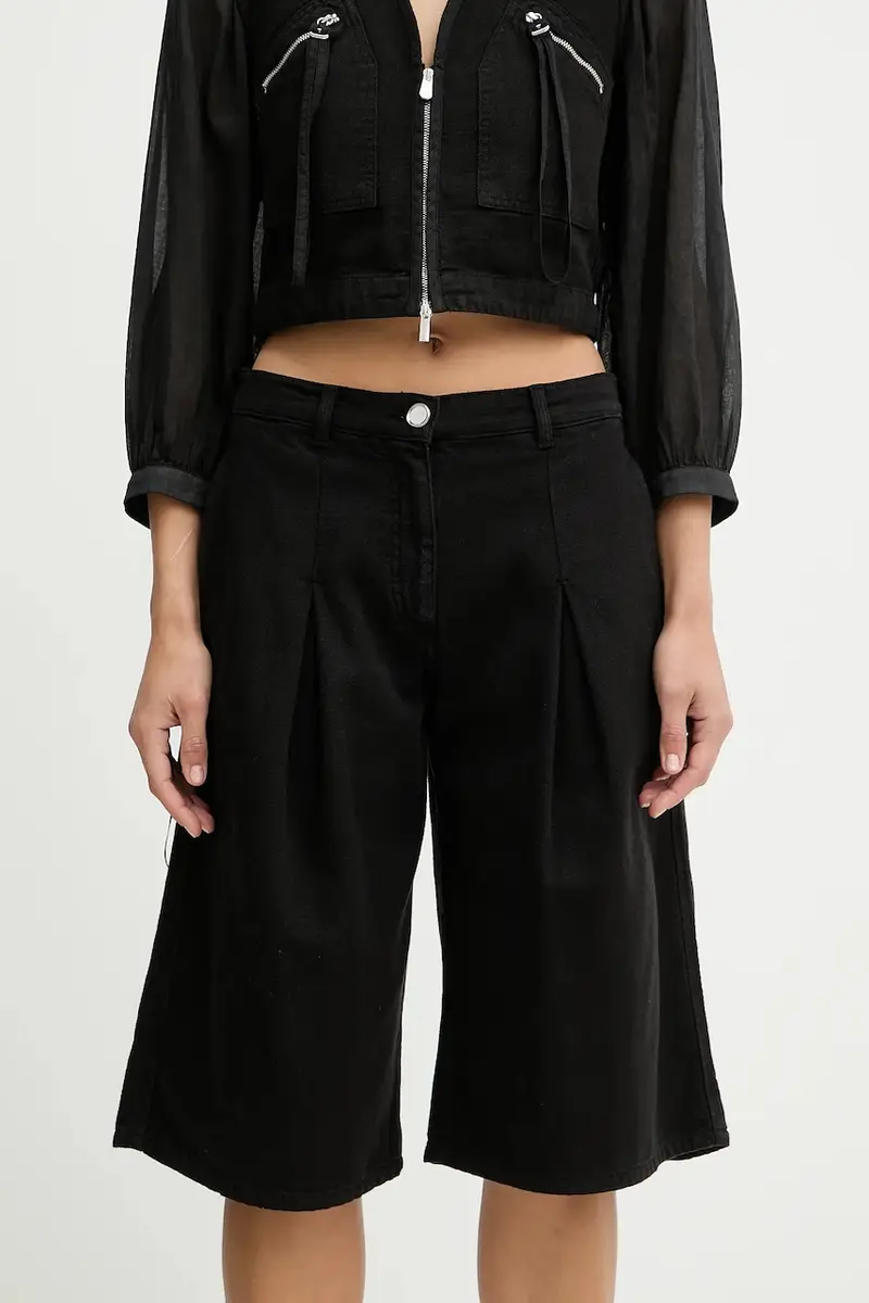 pantaloncini in cotone donna colore nero 105245 A2M8