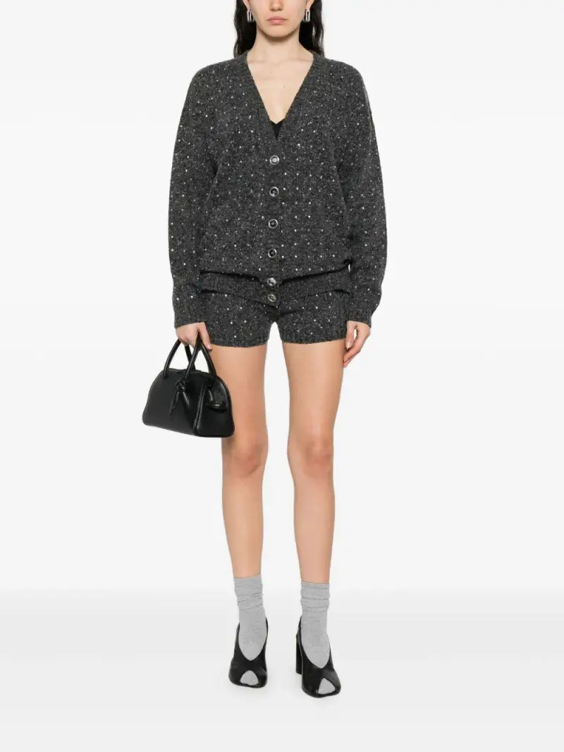 Pantaloncino grigio a vita alta decorati miniatura 2