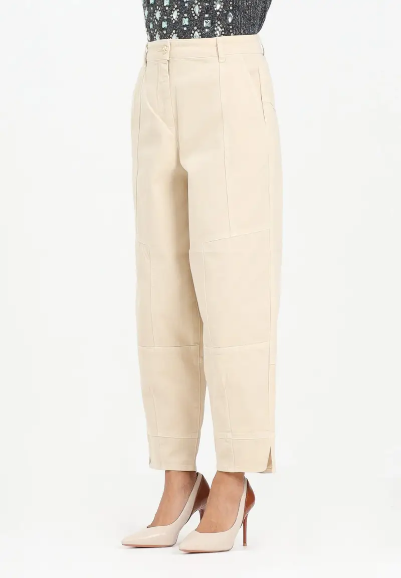 Pantalone balloon beige da donna