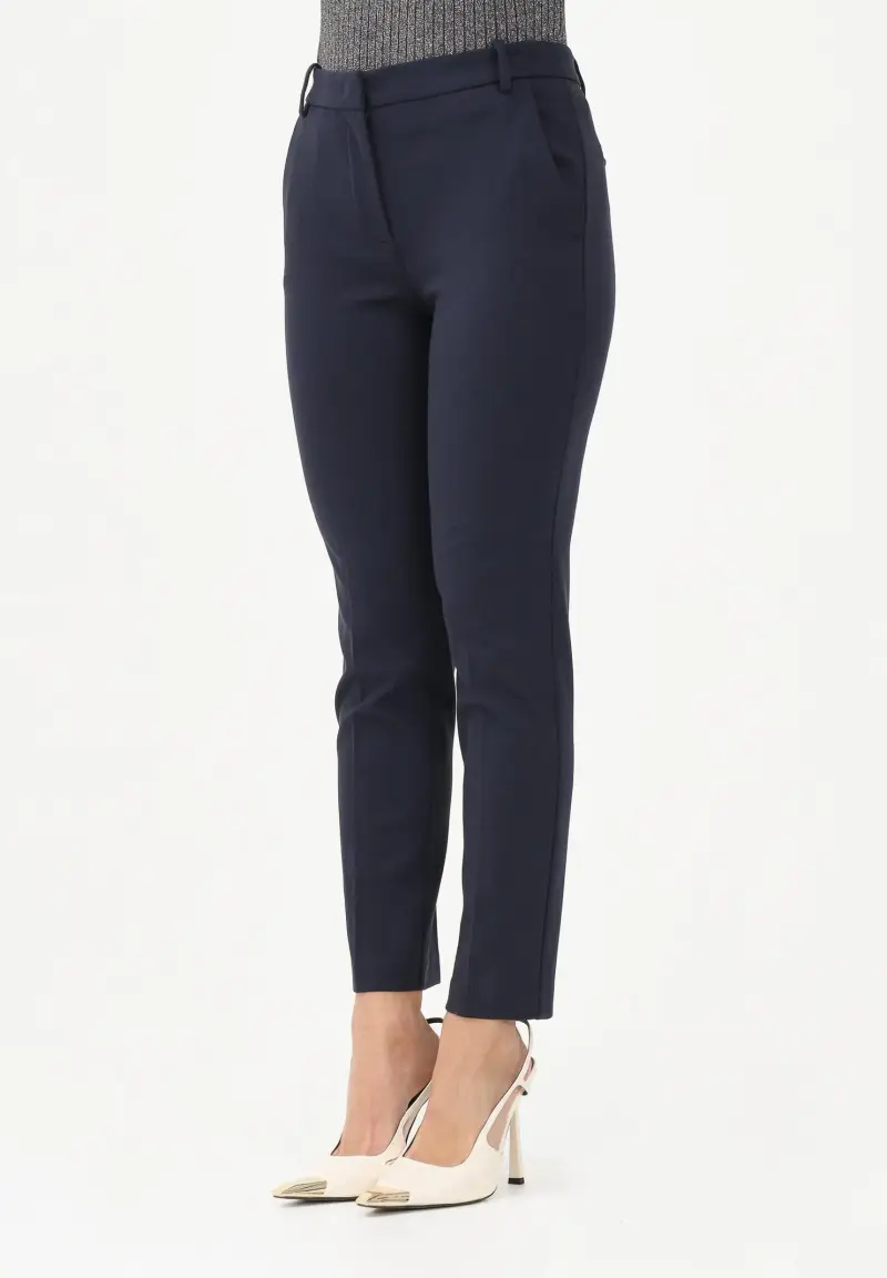 Pantalone blu da donna a sigaretta