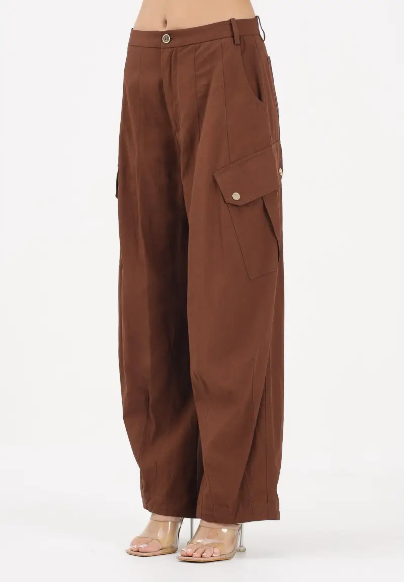 Pantalone cargo marrone da donna