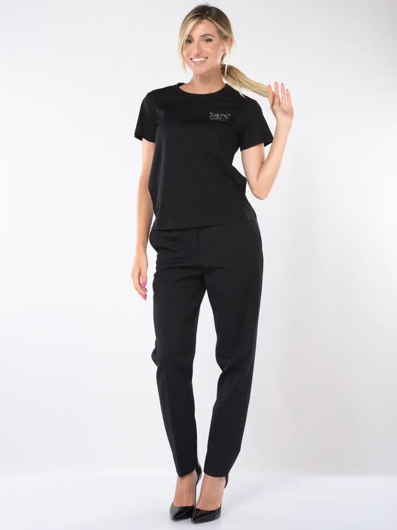 pantalone da donna Pinko chino con zip NERO miniatura 2