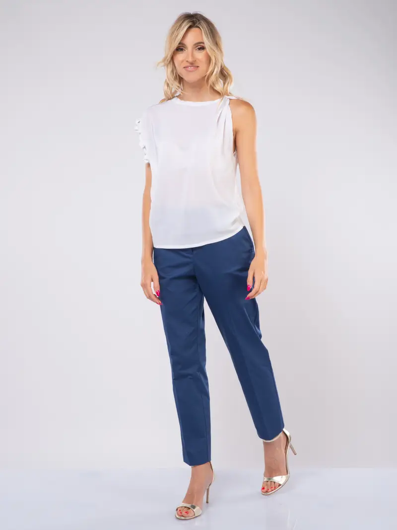 pantalone da donna Pinko chino in cotone Blu miniatura 2