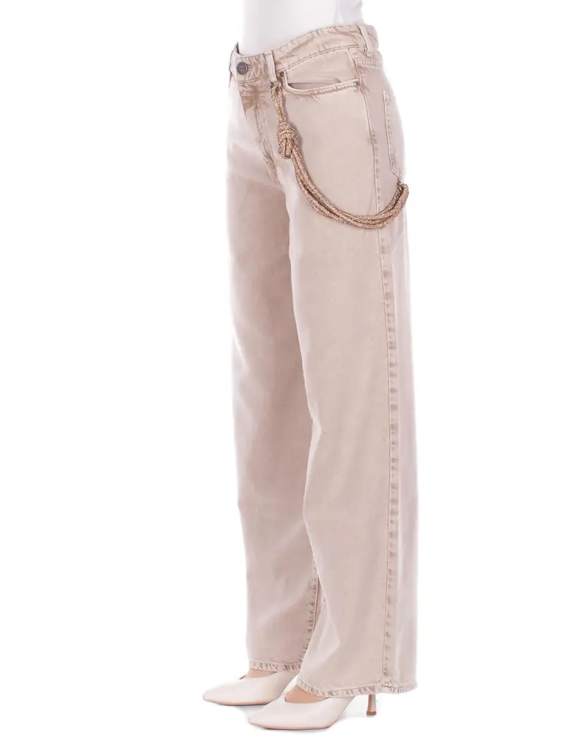 Pantalone Donna PINKO Beige Lauryn loose bull slegato miniatura 2