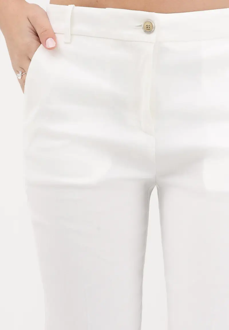 Pantalone elegante bianco da donna miniatura 3