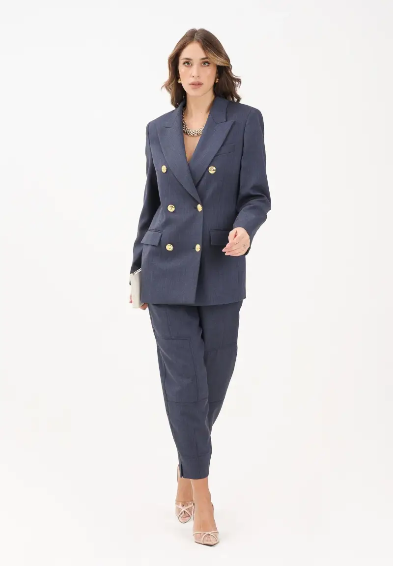 Pantalone elegante blu da donna miniatura 2