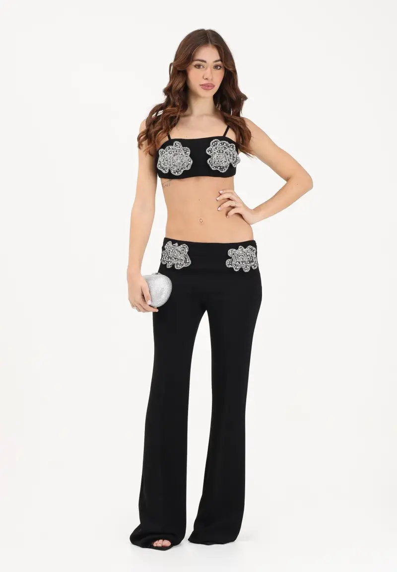 Pantalone elegante COCOMERO nero da donna miniatura 2