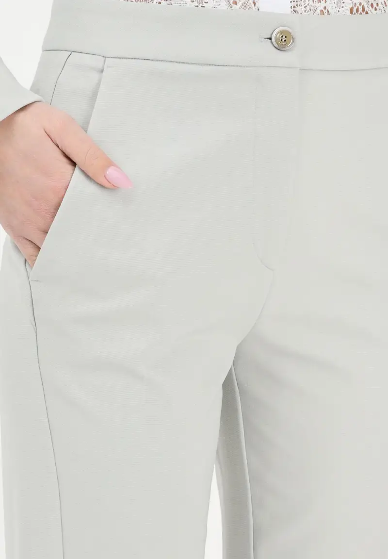 Pantalone elegante grigio chiaro da donna miniatura 3