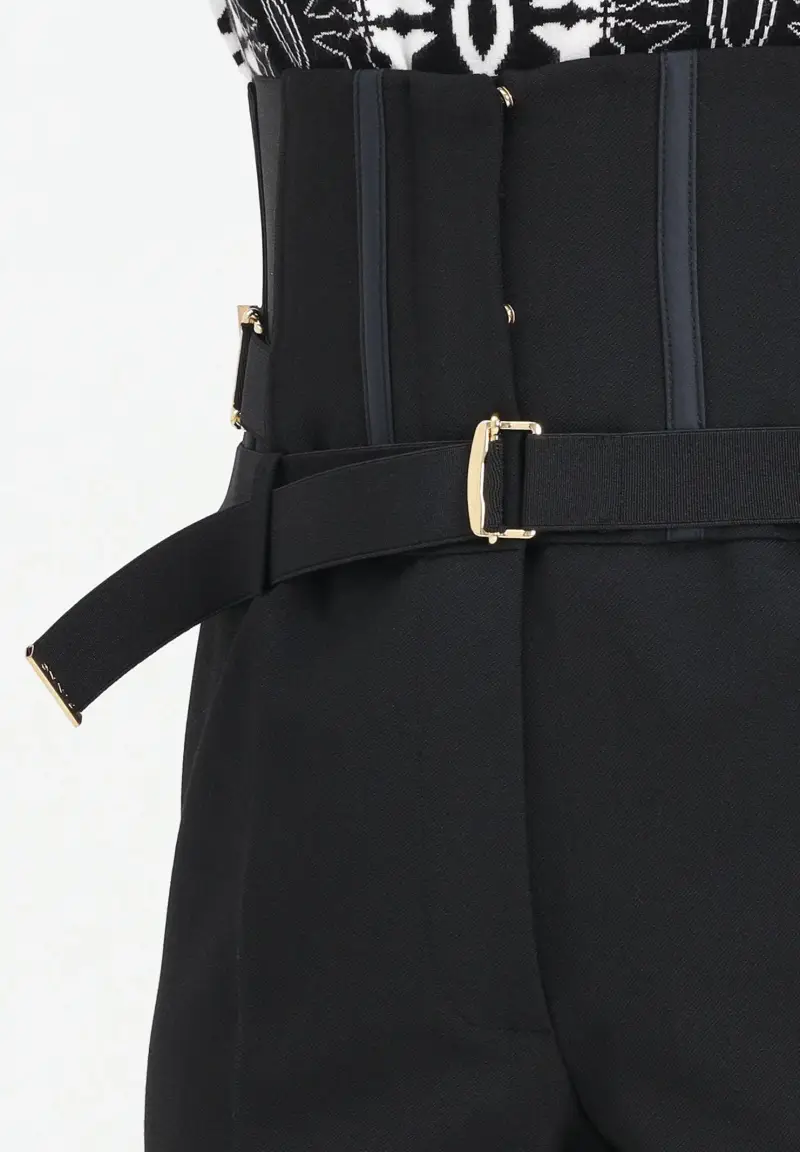 Pantalone elegante nero da donna con dettaglio bustier miniatura 3