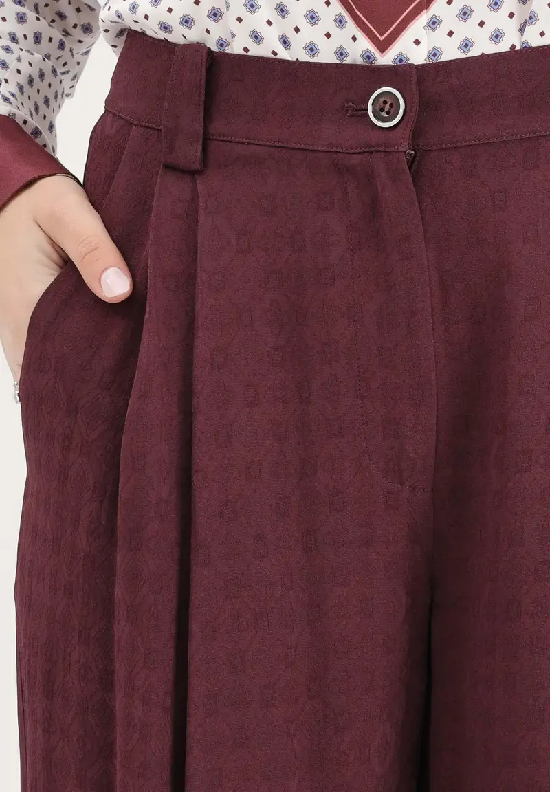 Pantalone elegante RUTH bordeaux da donna miniatura 3