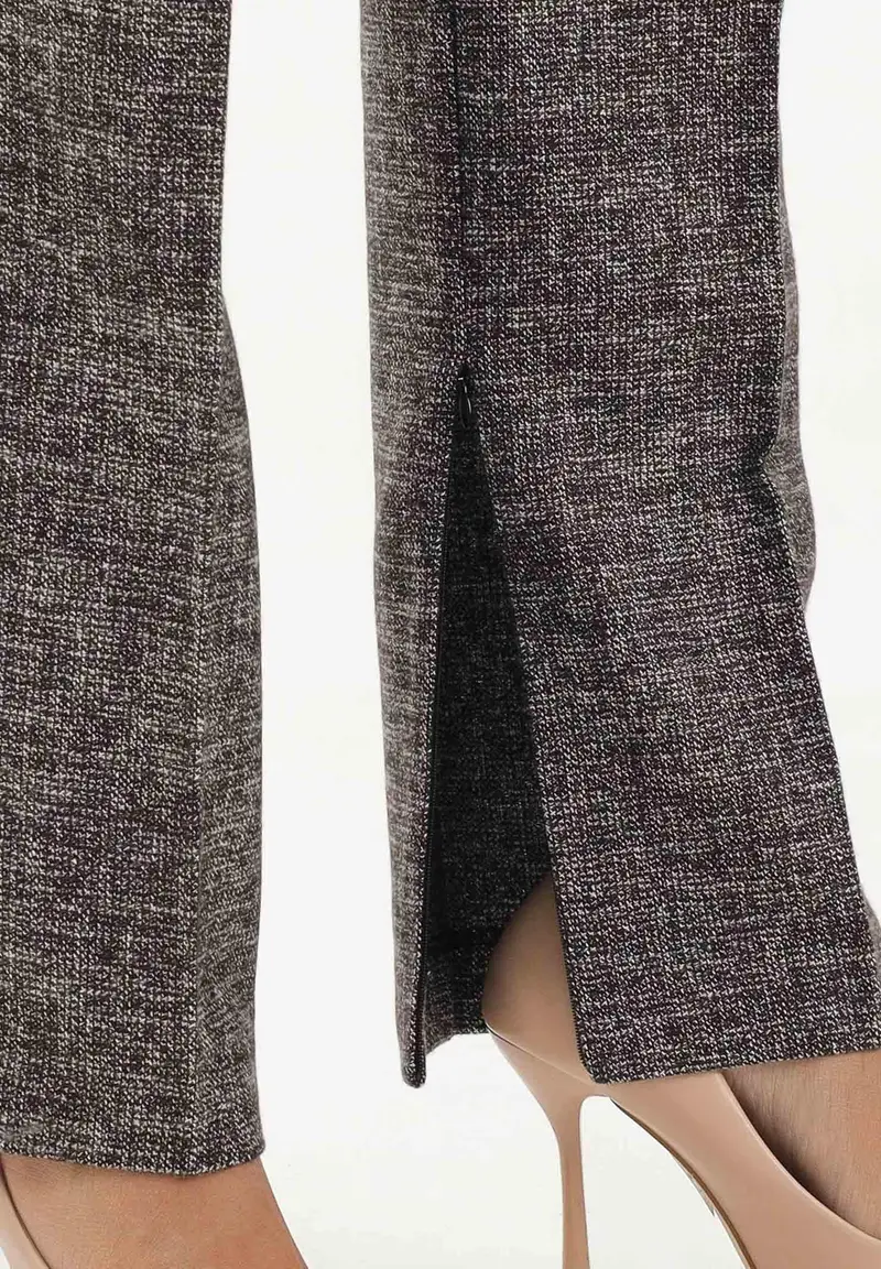 Pantalone marrone donna in flanella miniatura 3