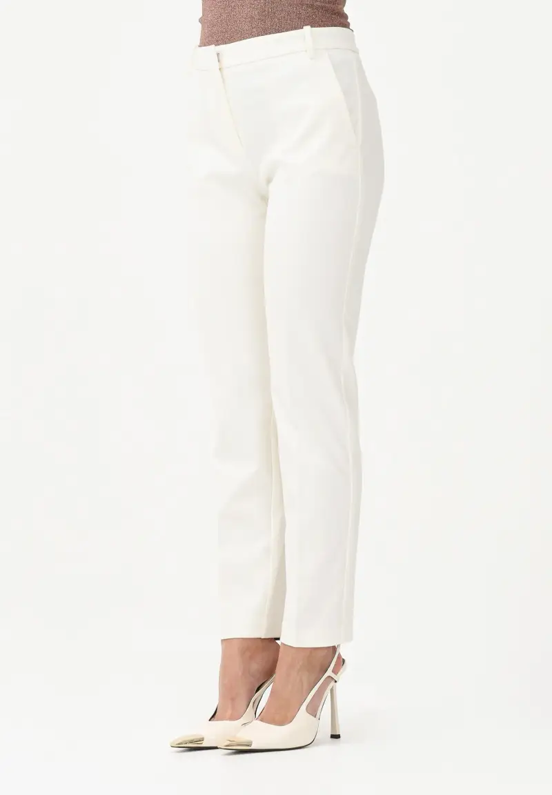 Pantalone panna da donna a sigaretta