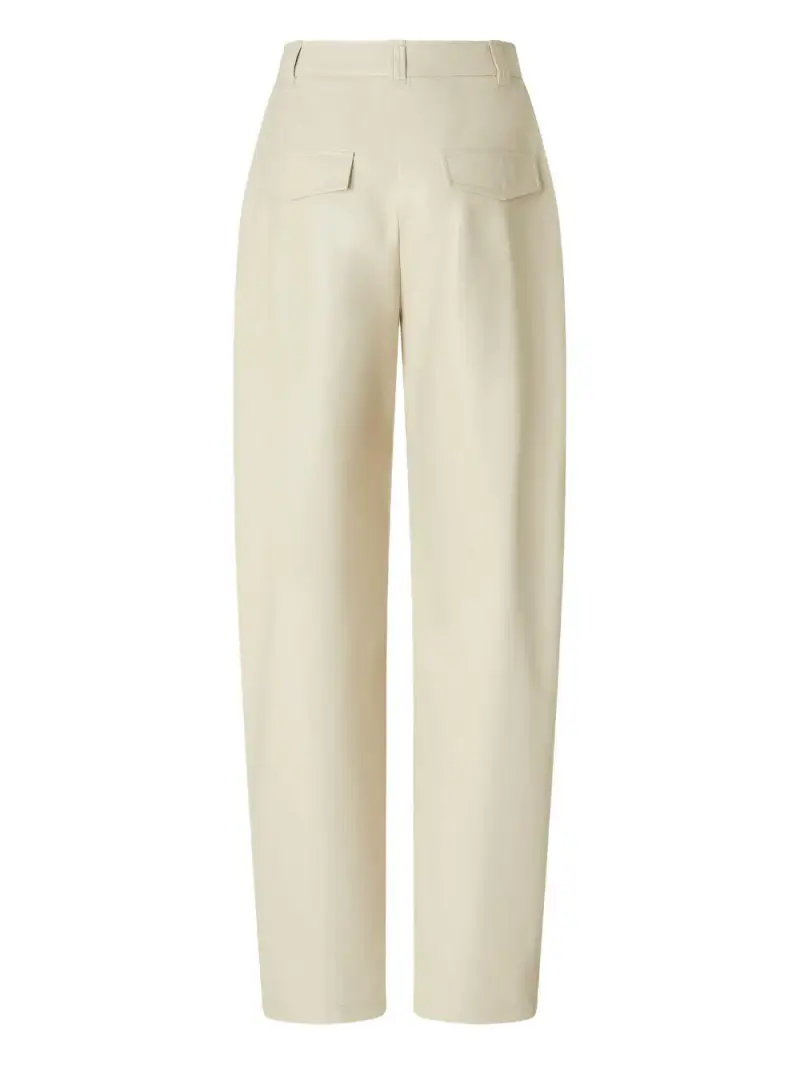 Pantaloni beige a vita alta miniatura 2