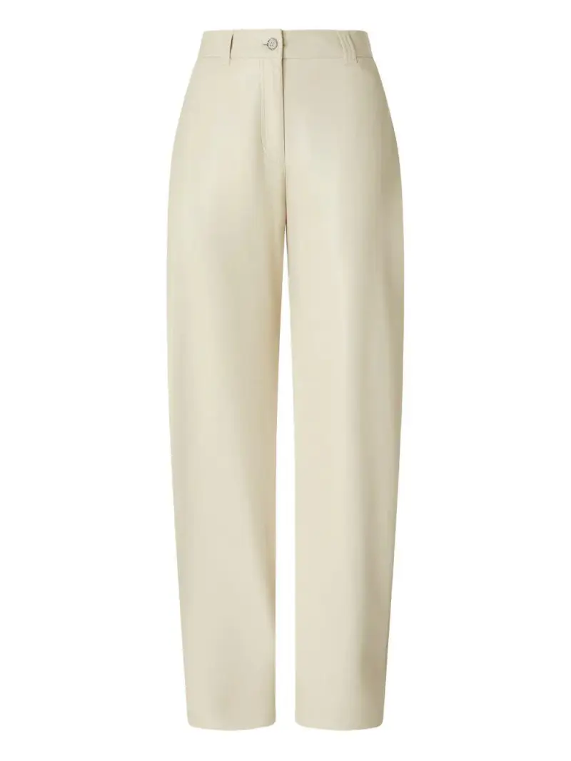 Pantaloni beige a vita alta