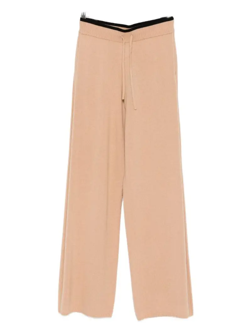 Pantaloni beige in maglia