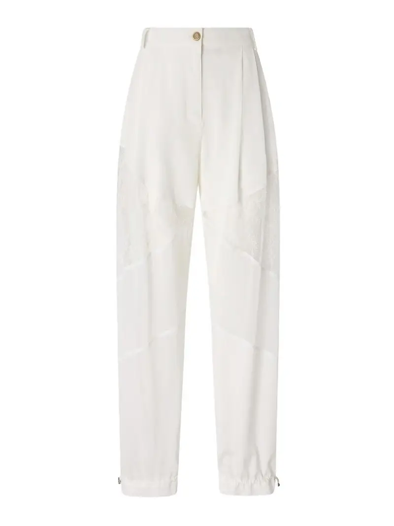 Pantaloni carota a vita alta bianchi Bianco