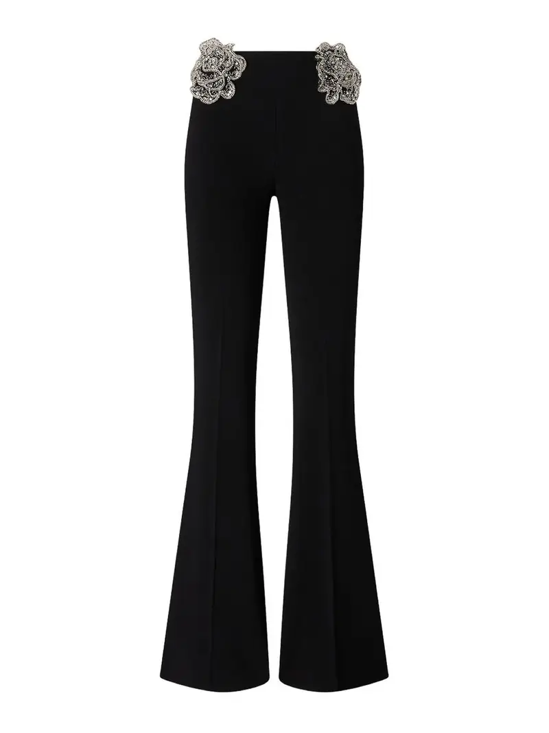 Pantaloni Cocomero in nero con rose