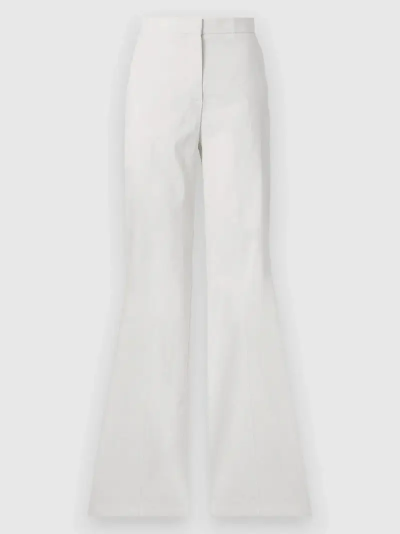 Pantaloni con piega in lino stretch jacopone Bianco