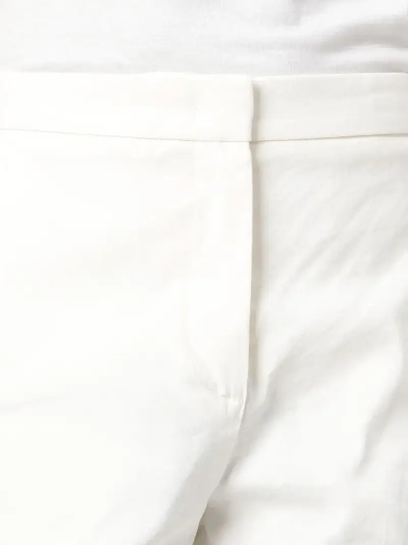 Pantaloni con piega in lino stretch jacopone Bianco miniatura 2