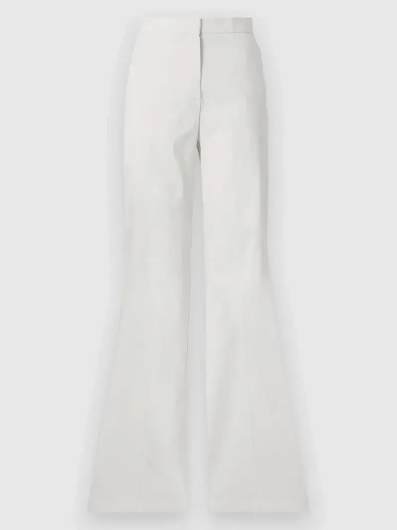 Pantaloni con piega in lino stretch jacopone Bianco