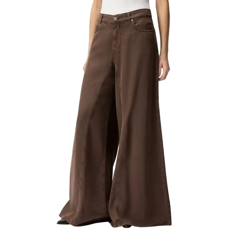 pantaloni da donna winona bull in denim a gamba larga marrone miniatura 2