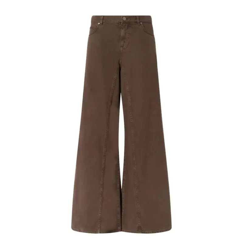 pantaloni da donna winona bull in denim a gamba larga marrone miniatura 5