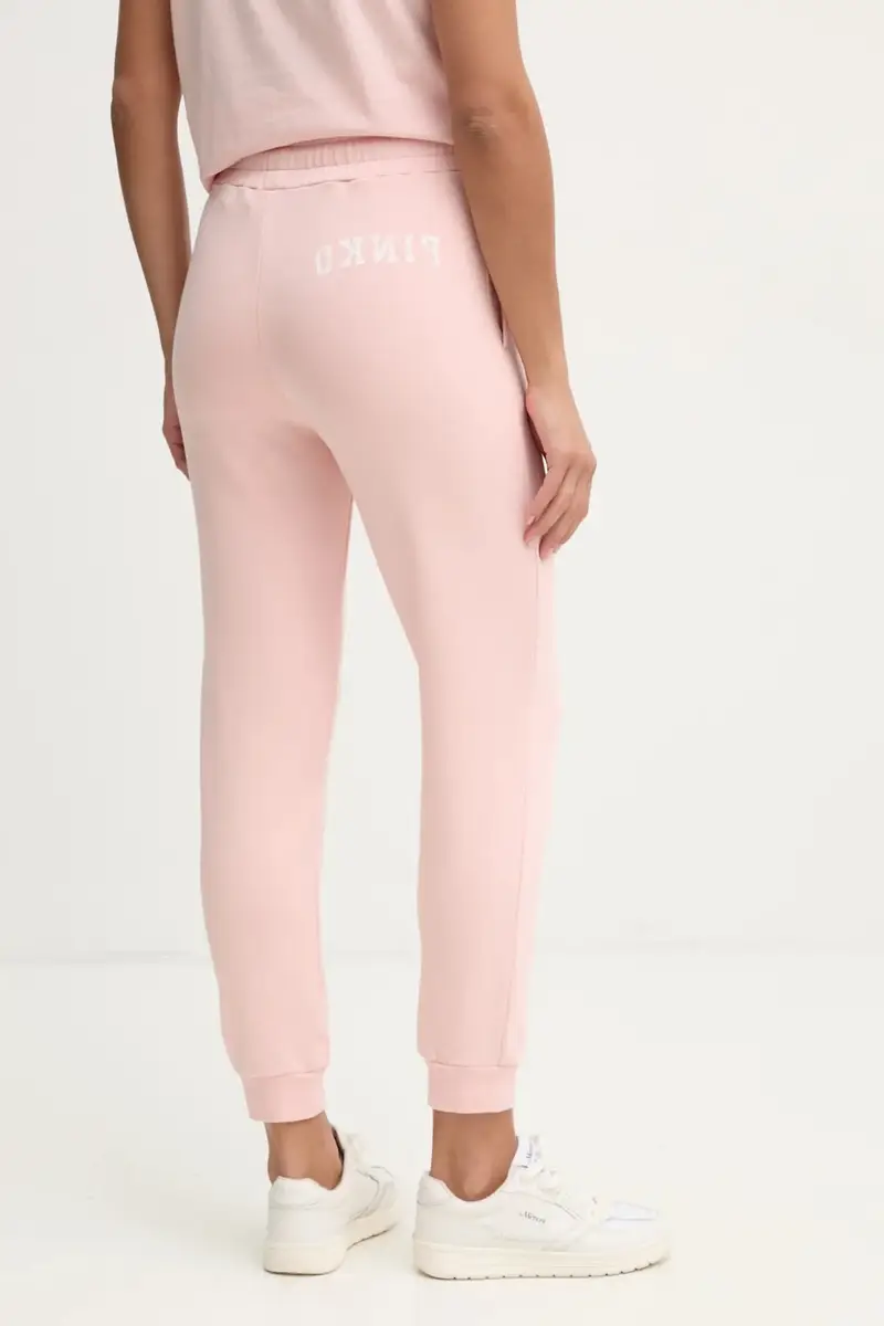 pantaloni della tuta di cotone colore rosa 100371 A2BZ miniatura 3