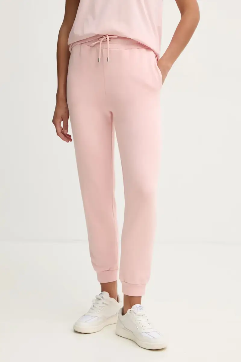 pantaloni della tuta di cotone colore rosa 100371 A2BZ