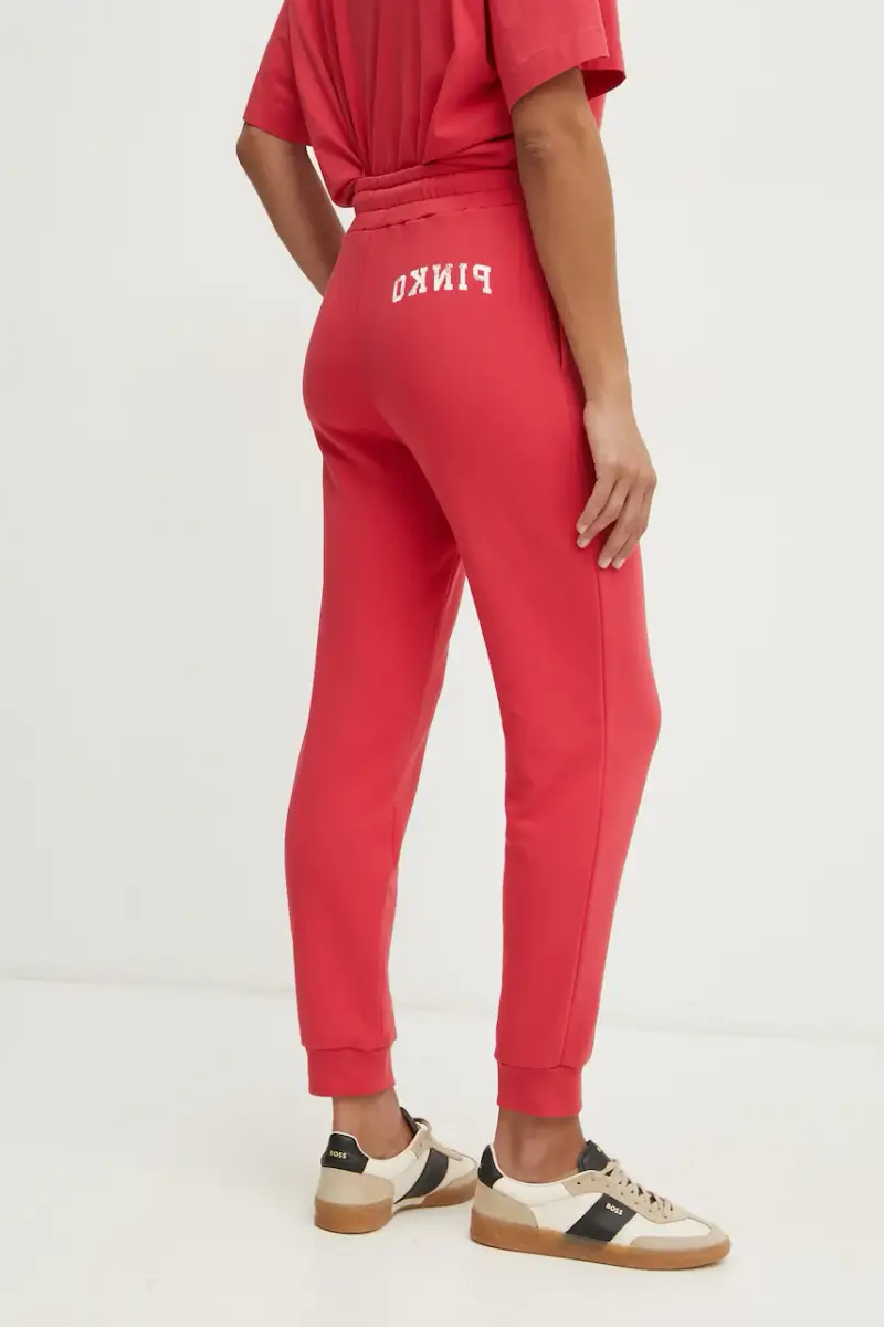 pantaloni della tuta di cotone colore rosso 100371 A2BZ miniatura 3